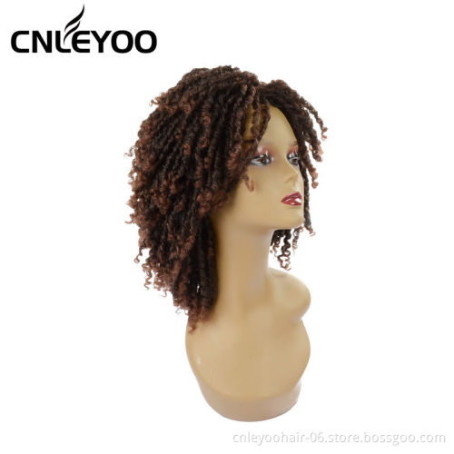 Factory Cheap Ruby Ombre Dread Lock wig 10 inch Synthetic Replaced wig Synthetic Cosplay Wig For men